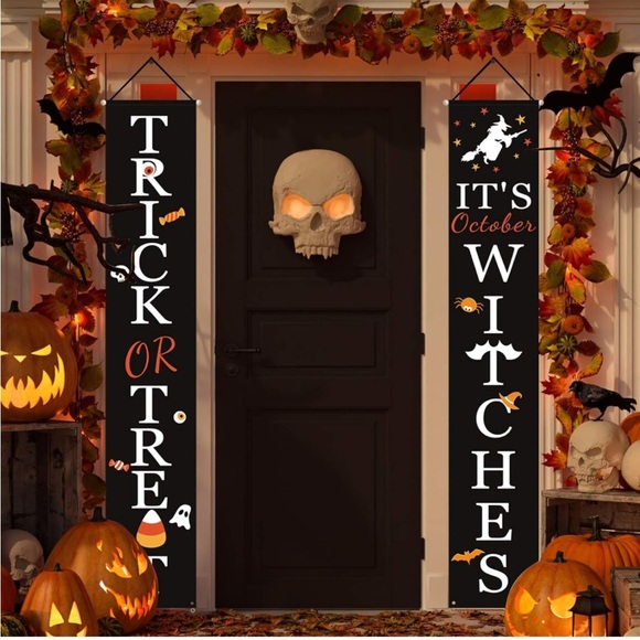 Trick or treat or it’s October witches door signs - Picture 2 of 6